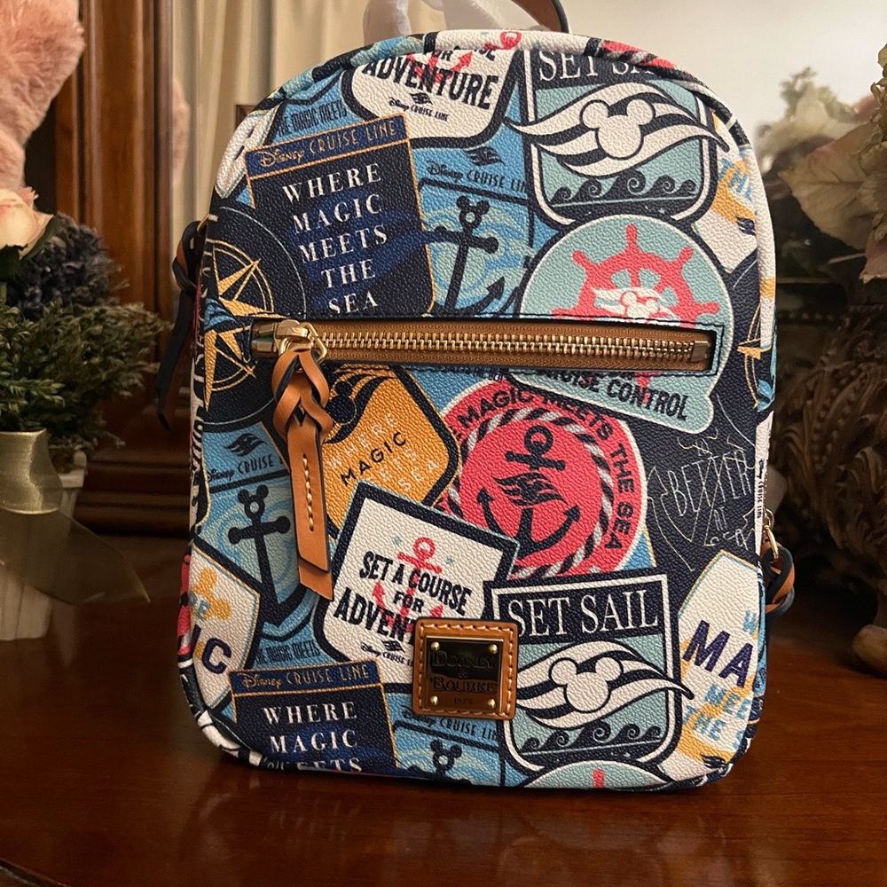 Dooney & Bourke Disney Cruise 🚢 Blue Multi Nautical Patch Mini Backpack